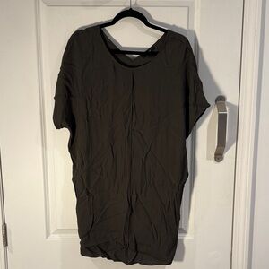 Madewell dark olive green Short Sleeve mini dress